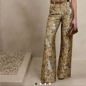 Eclat Wide-Leg Brocade Pant